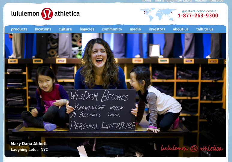 Old web page by lululemon Old web page by lululemon