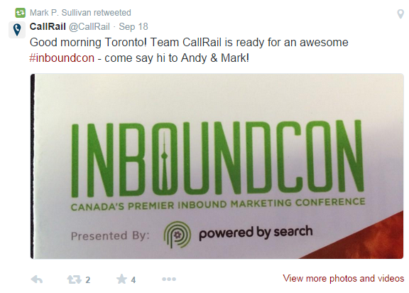 InboundCon Tweet