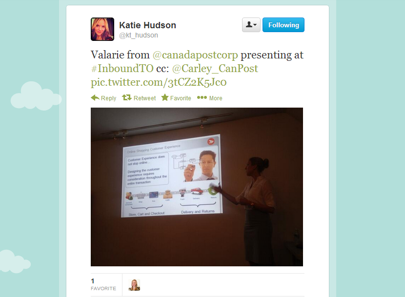 Inbound Marketing Toronto 6 - tweet by Katie Hudson