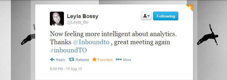 Leyla Bossy Inbound Marketing Toronto tweet