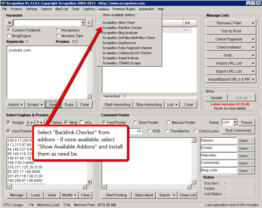 Πρόσθετα Backlink Checker