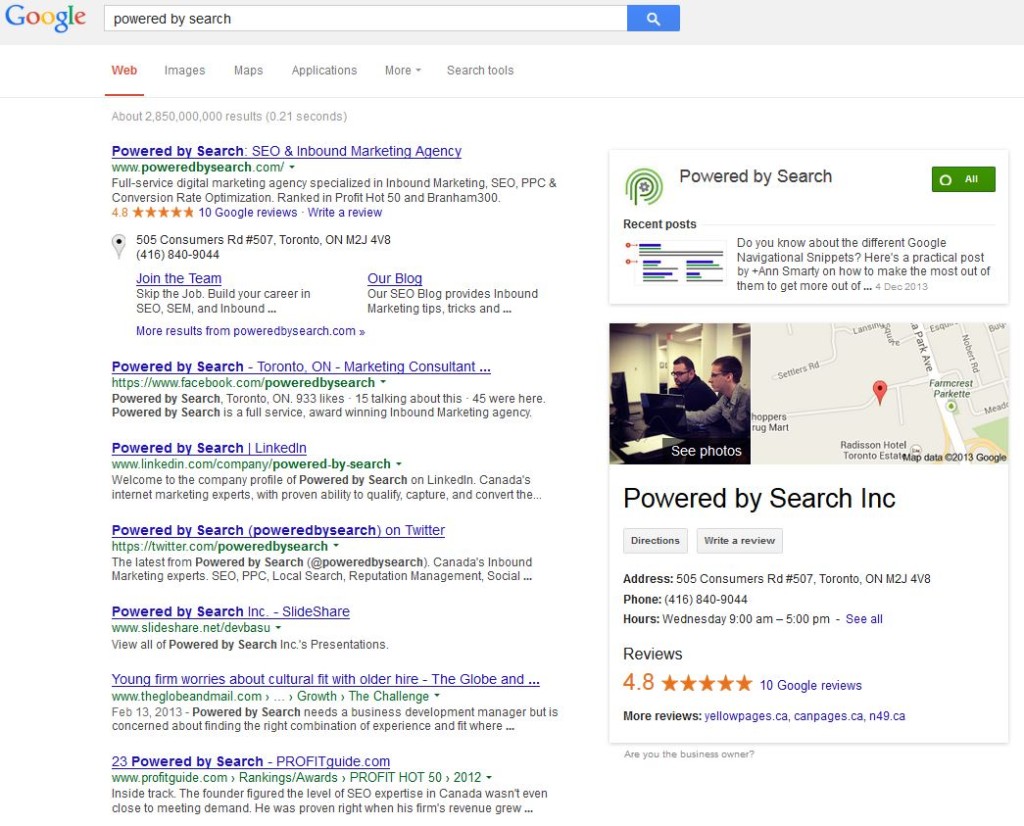 get your business shown in google search results