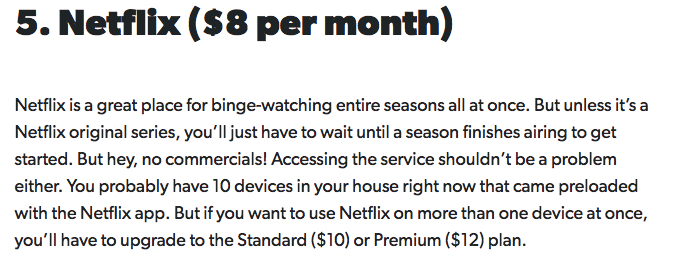 price of netflix per month and why its a good alternative to cable