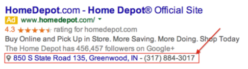 home depot google search