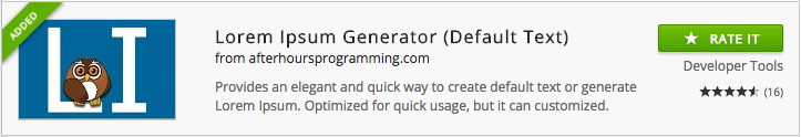 Lipsum Generator chrome extension