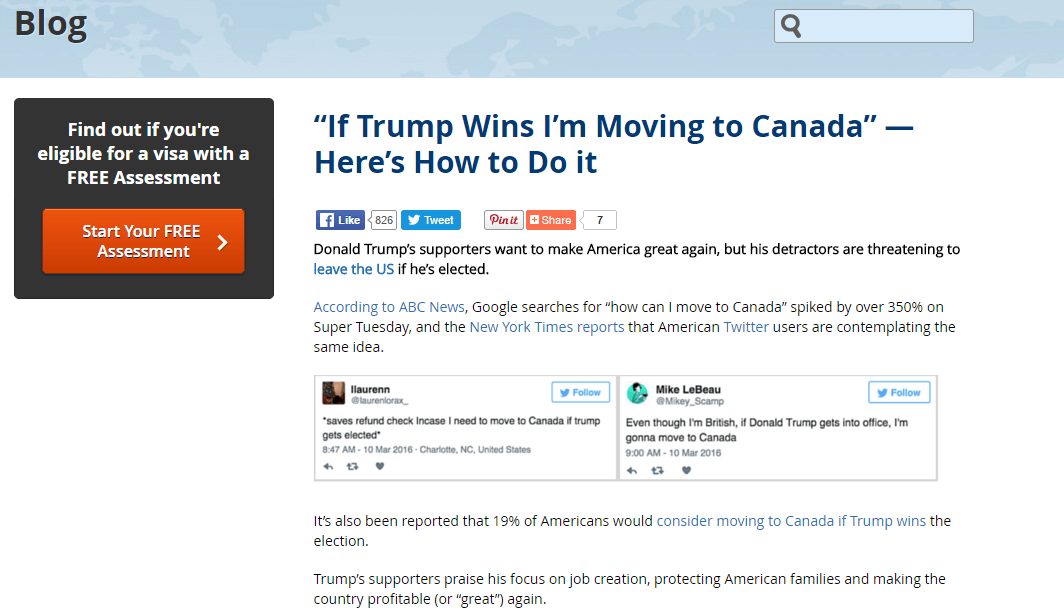 If Trump Wins I'm Moving to Canada