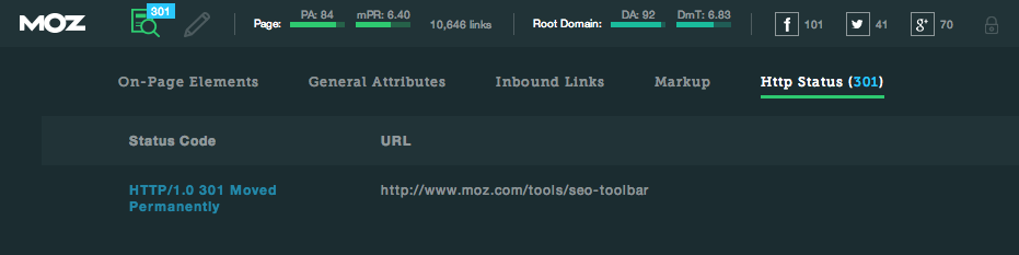 mozbar v3 http status