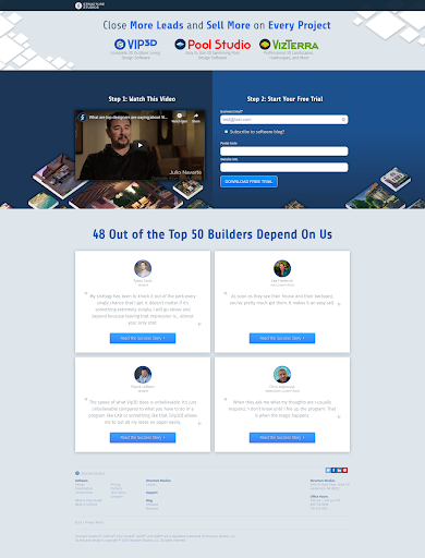 Updated landing page example for Structure Studios