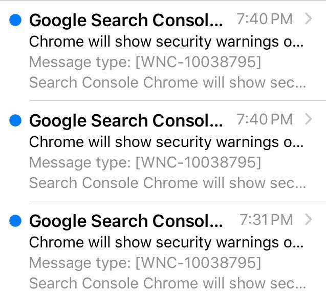 google security warning messages