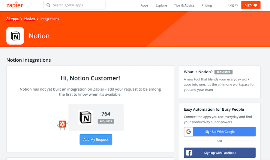 Zapier puts themselves on the map for multiple integrations, whether or not they exist yet.