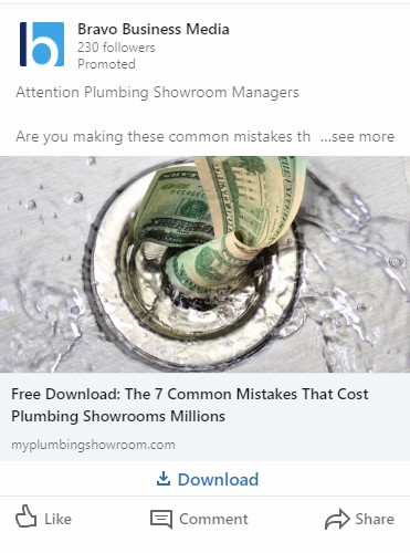Lead magnet example for B2B LinkedIn Ads for SaaS: 7 Common Mistakes That Cost Plumbing Showrooms Millions
