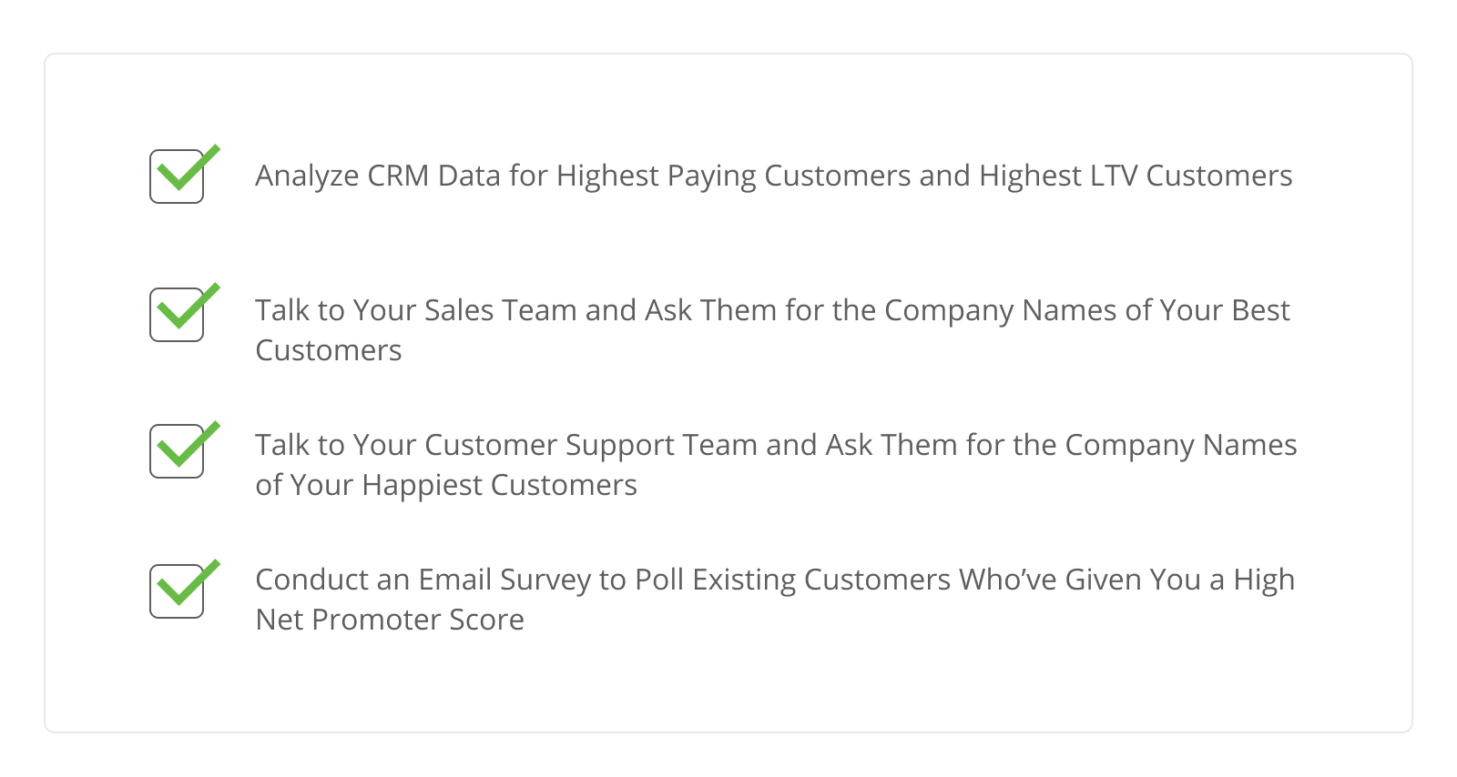 Checklist to identify your best SaaS customers