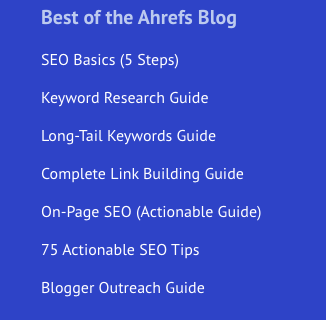 Best of the Ahrefs Blog: SEO Basics, Keyword Research Guide, Long-Tail Keywords Guide, Complete Link Building Guide, etc.