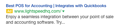 Lightspeed integrations ad copy