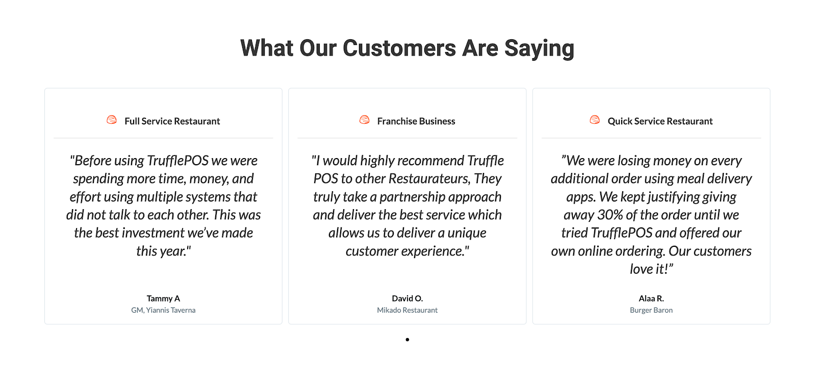 Truffle POS Customer Testimonials