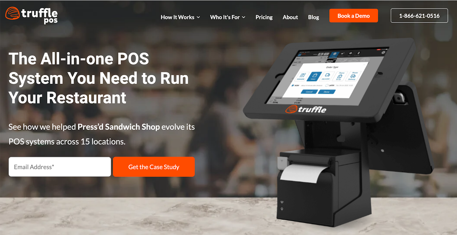 The Truffle POS Homepage shows what the POS system looks like