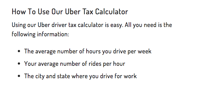 How to Use Our Uber Tax Calculator