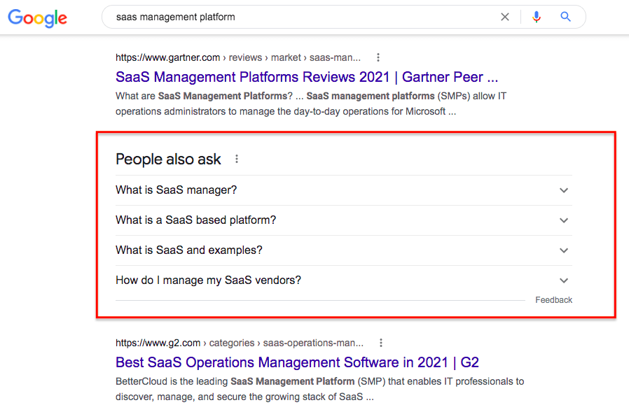 SaaS management platform Google search: Commonly asked questions.